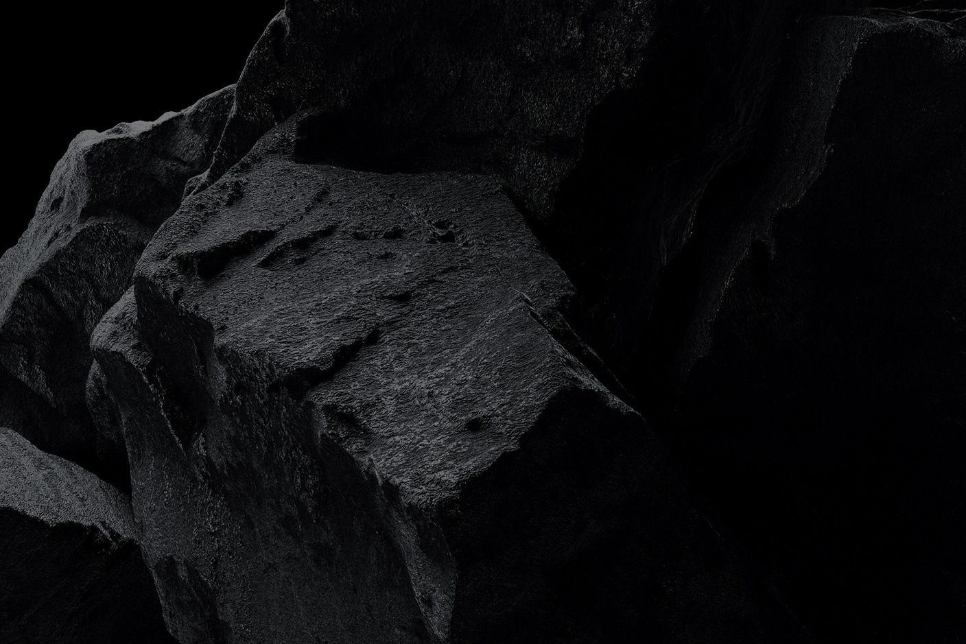 Dunkle Gesteinsbrocken