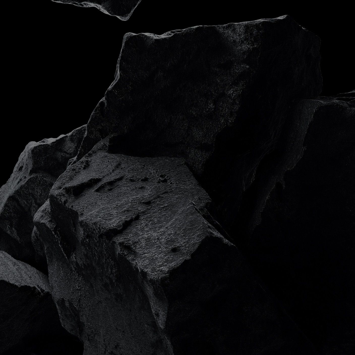 Dunkle Gesteinsbrocken